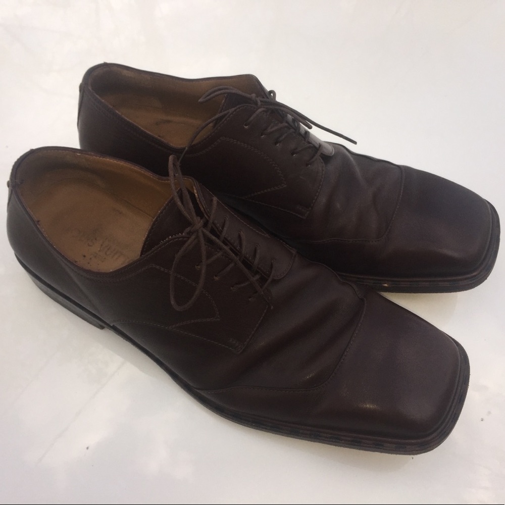 Men LV dark brown dress shoes